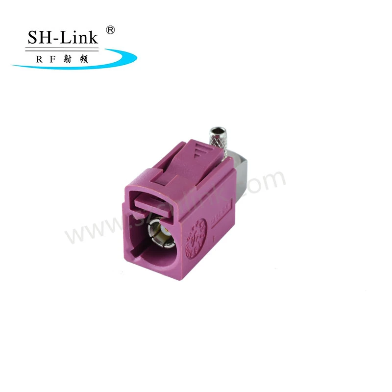 Fakra Right Angle Automotive Connector Type H Violet Female Car Connector for Rg174/316 Cable