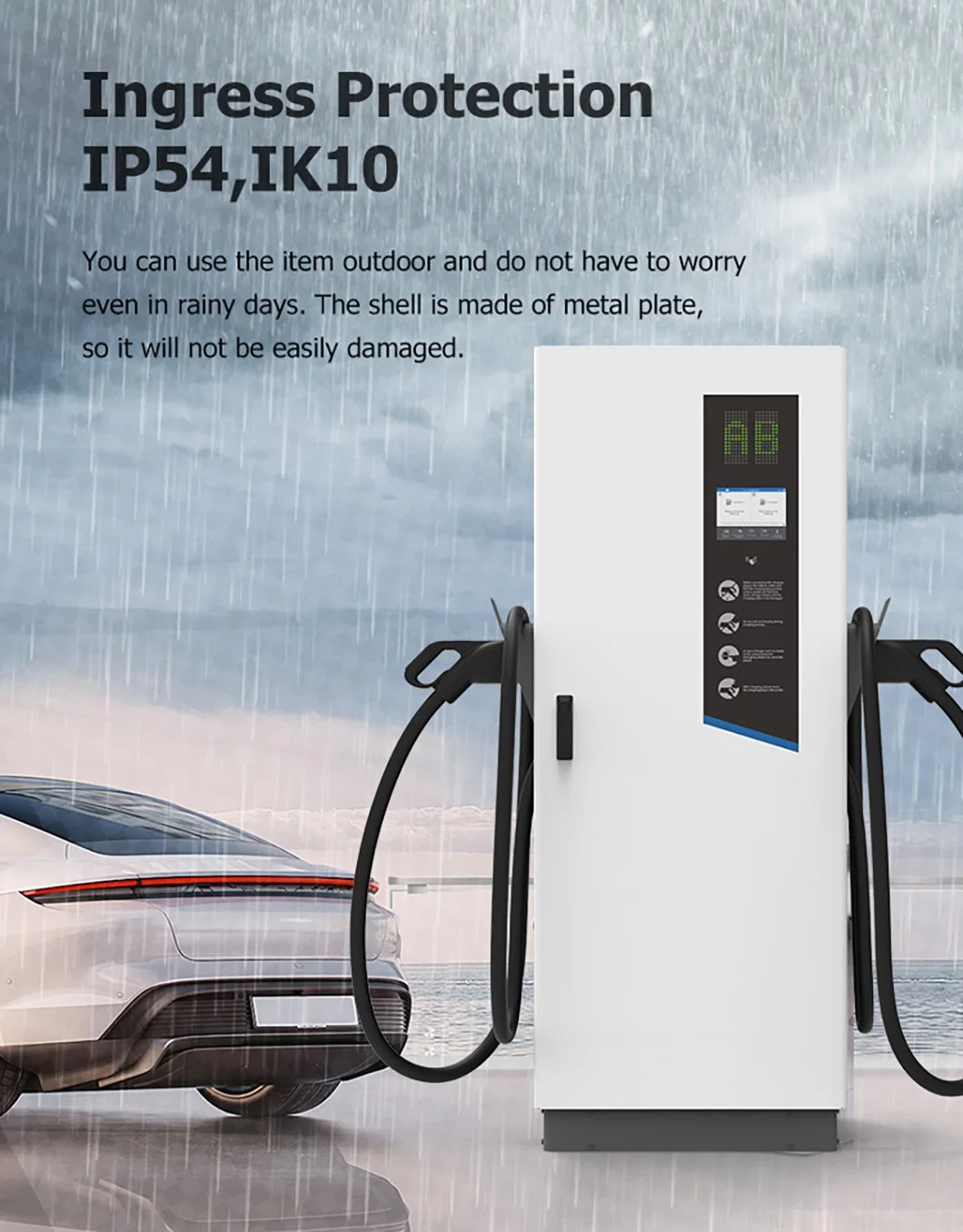 DC Wall Mount Electric Auto Car Battery Charger Single Connector Output Electric Car Combo CCS Chademo DC EV Charging Station