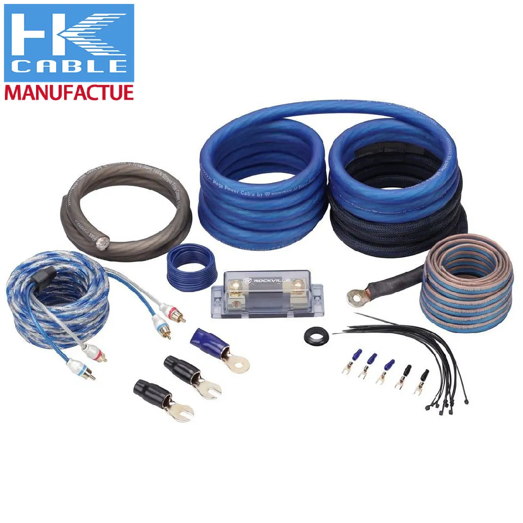 China Factory manufacture 5000W Car Amplifier Installation Wiring Kits for Car Audio Connection Pure Copper