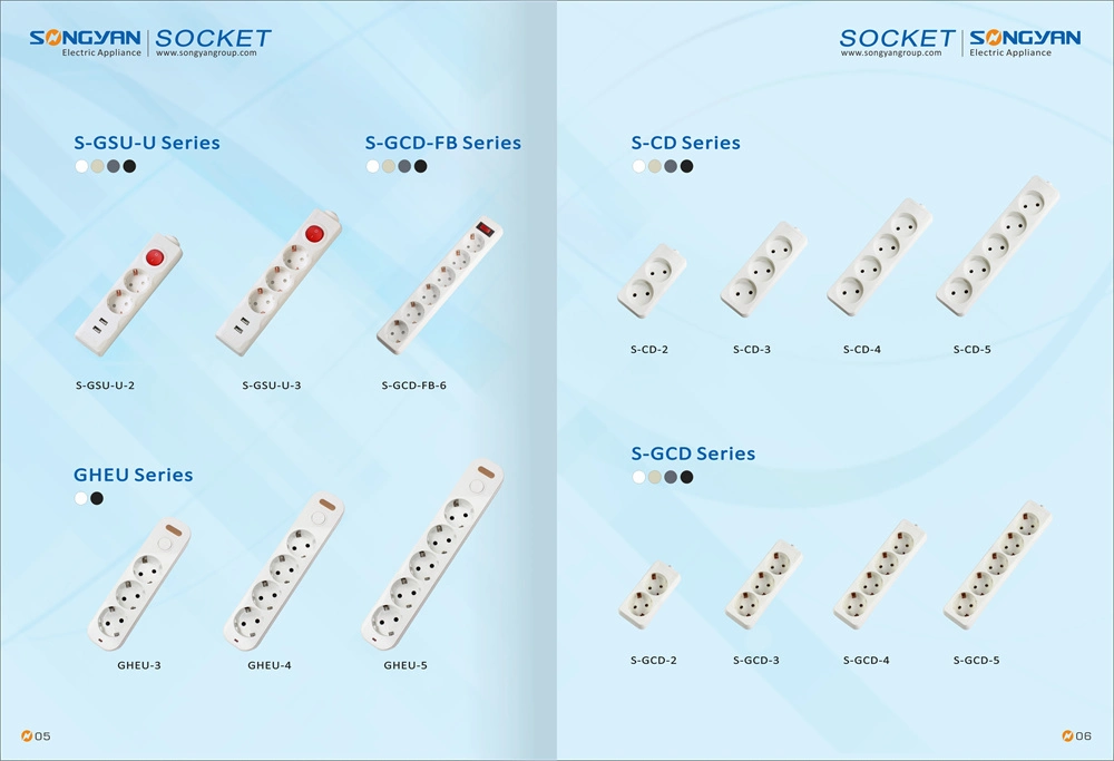 Flexible Electrical French German Multi Extension Socket