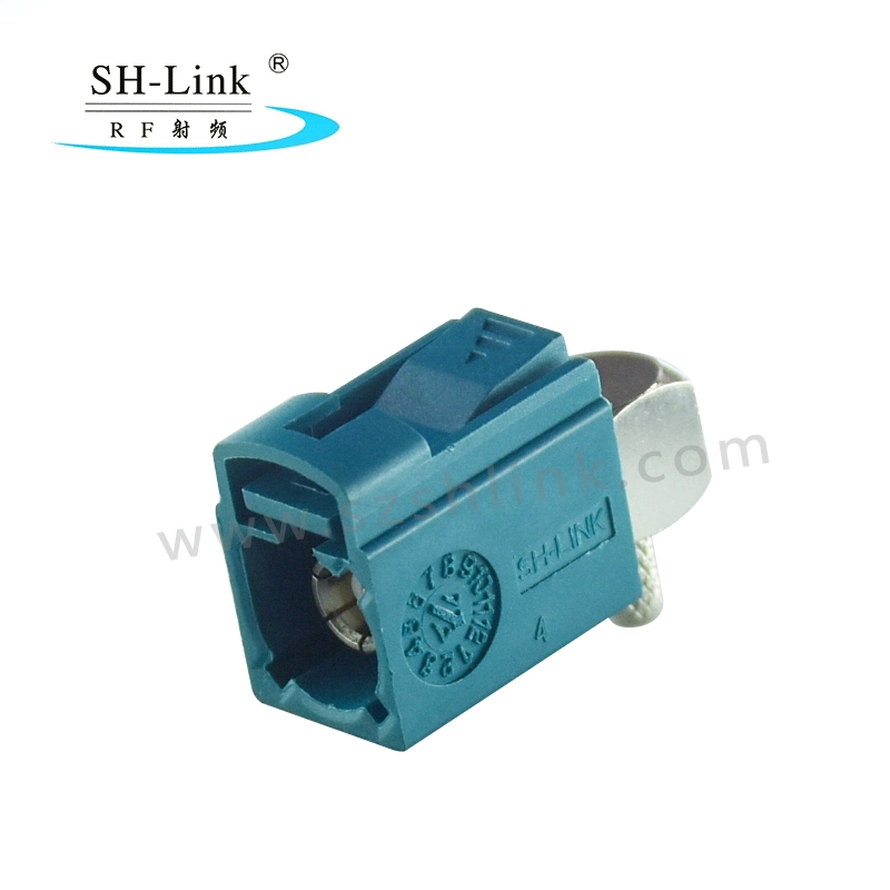Fakra Right Angle Automotive Connector Type Z Waterblue Female Car Connector for Rg174/316 Cable
