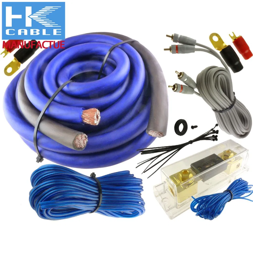 China Factory manufacture 5000W Car Amplifier Installation Wiring Kits for Car Audio Connection Pure Copper