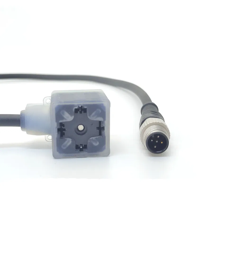 Waterproof Sensor Cable M12 Connector to a/B/C Type Solenoid Valve 2+PE/3+PE Plug