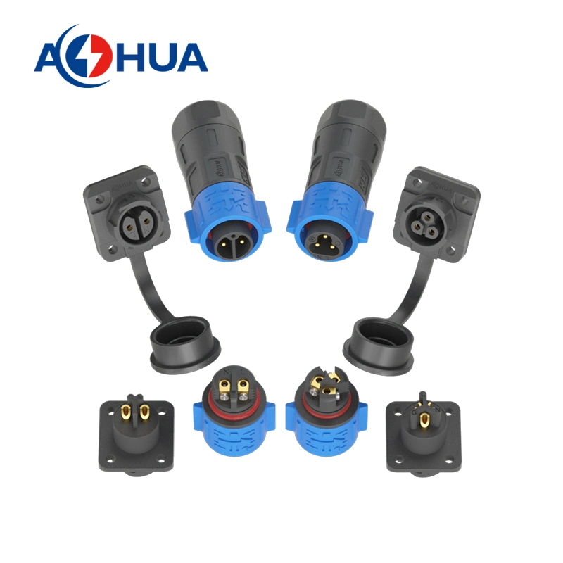 K15 3 Pin Self Locking Type Plastic Male Female Panel Plug and Sockets Connector