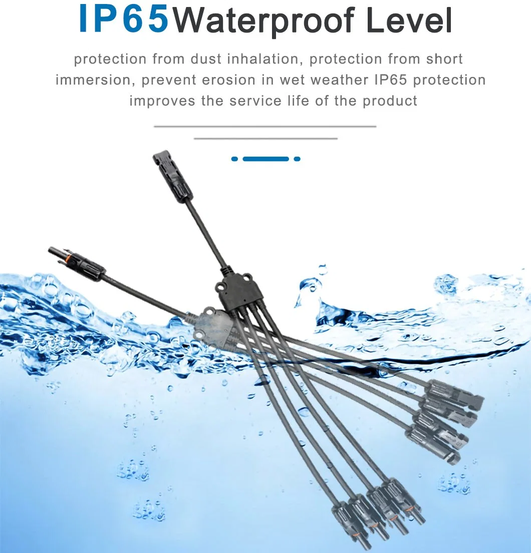 PV Cable Connector PV004-4t1 Y Branch Solar Panel Connector Parallel Connection IP65 From China Factory