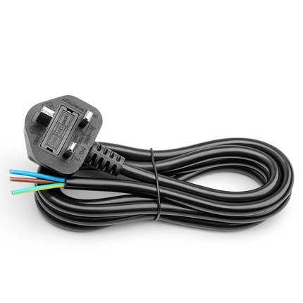 UK Standard 3pin Plug with Spiral Cable Coiled Wire Extension Lead for Display Cabinet