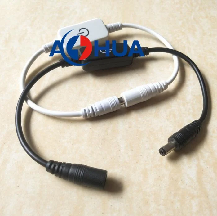 Cable Connector Aohua Supplier Sales 1in to 2out Y Type DC Connector M11 2 Pin 5.5*2.1/5.5*2.5 mm Lithium Battery DC Plug