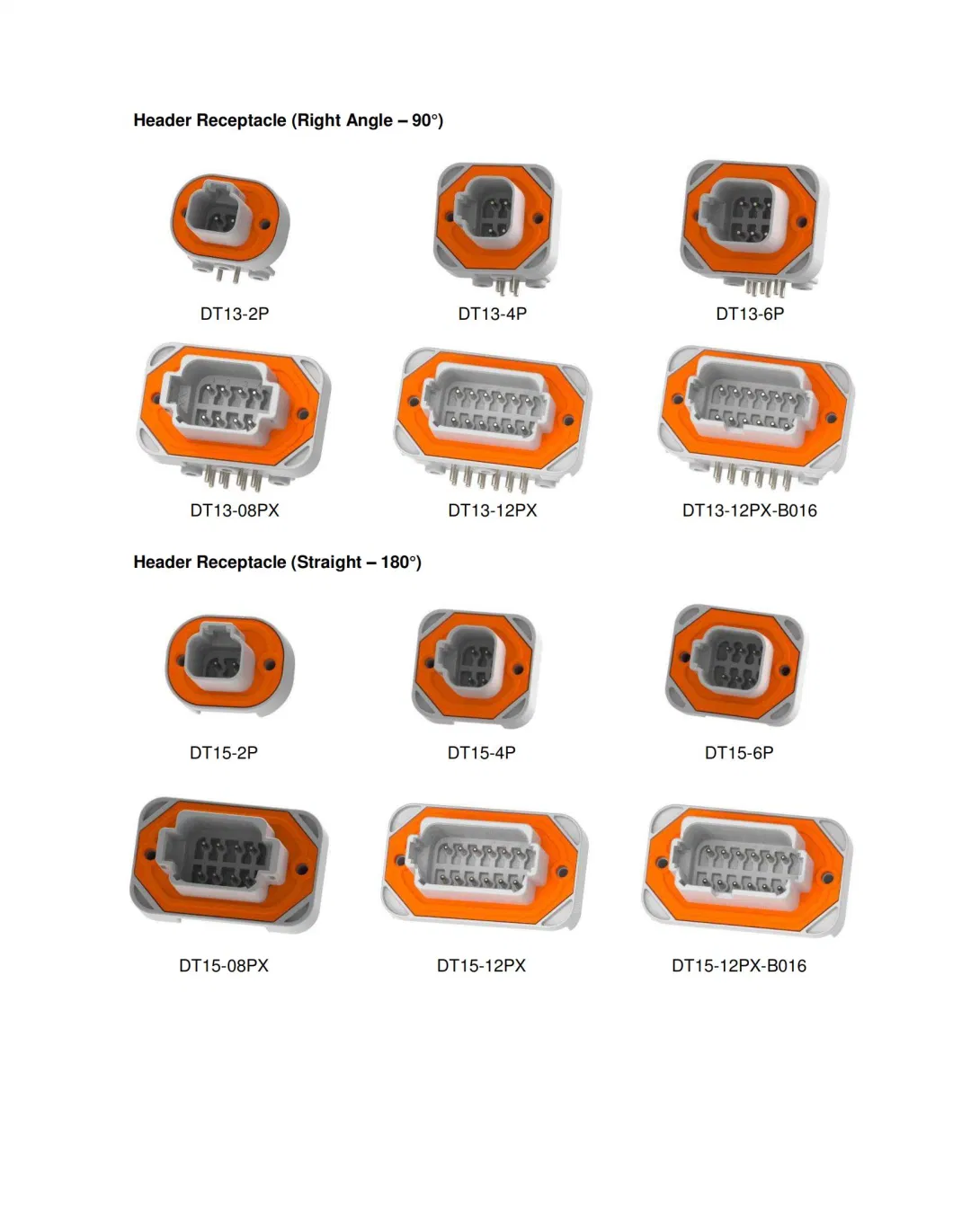 12 Way Deutsch Dt13 Series Right Angle Dt PCB Header Connector Panel Mount Connector Dt13-12PA-G003