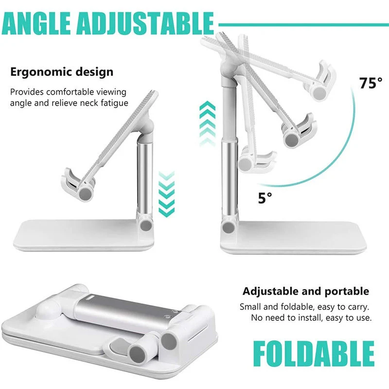 Adjustable Foldable Phone Mount Stand for Smartphones and Tablets