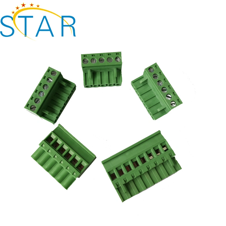 3.5mm Angle 12 Pin/Way Green Pluggable Type Screw Terminal Block Connector