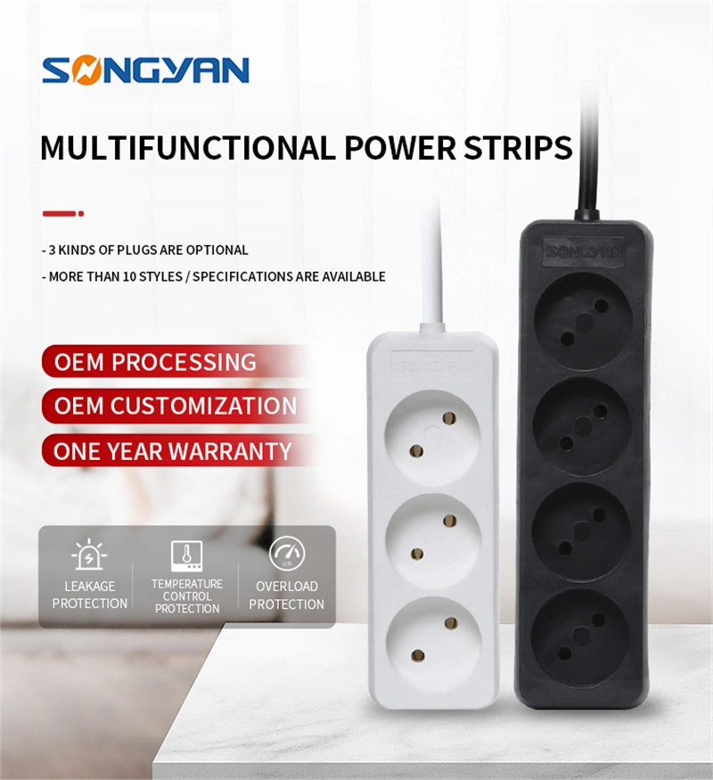 Rotating Power Strip Multiple Plug EU German Standard Electrical Power Extension Socket