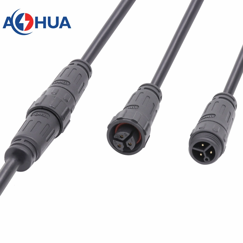 Cable Connector Supplier IP67 Male Female Plug/Socket/Jack/Receptacle with Electric Wire Connector for LED Solar Streetlight M16 3pin Waterproof Connector