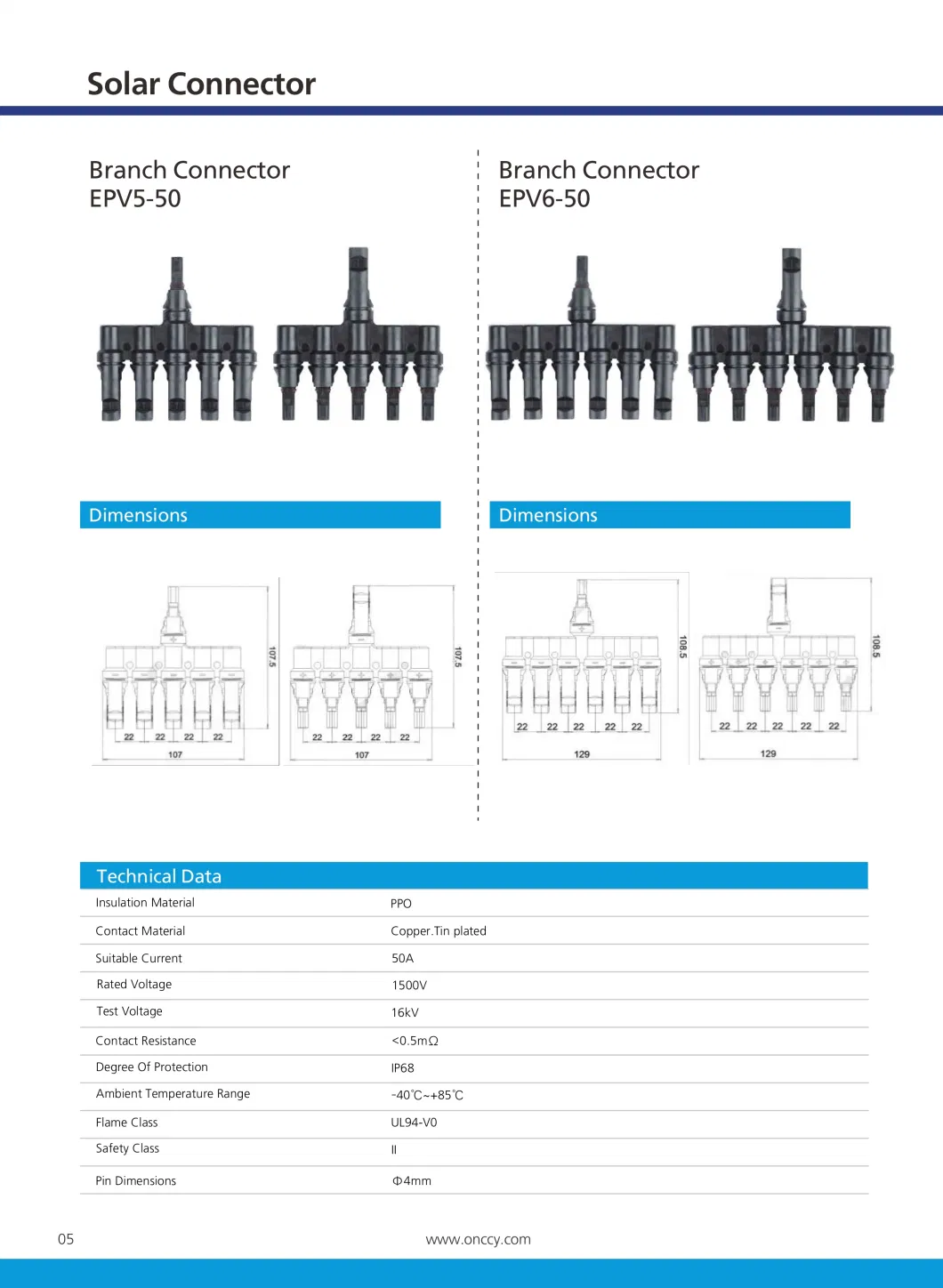 DC Solar Mc4 Connector PV-Ltn4 30A-50A