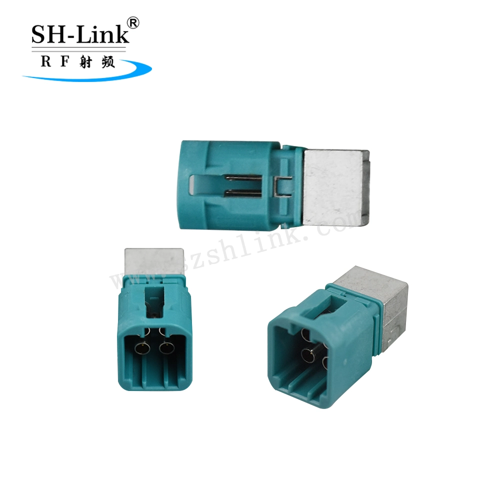 Quad Right Angle PCB Mount Mini Fakra Connector for Automotive Type Z