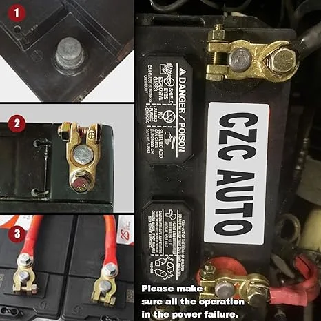 Car Battery Terminal Set, Positive and Negative Battery Connectors with Anti-Corrosion Washers