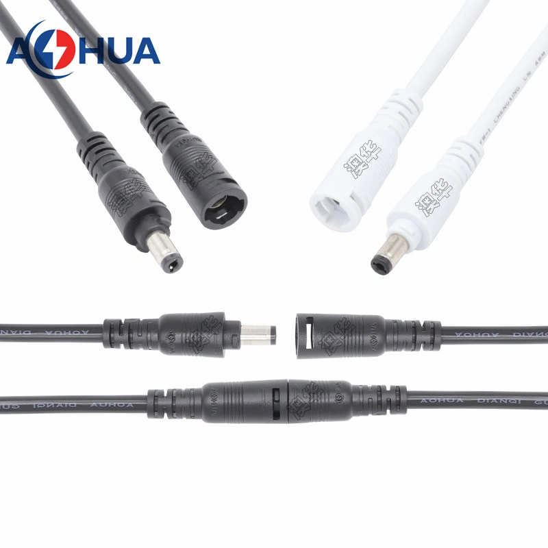 Aohua Quick Connector M13 5.5*2.1 5.5*2.5mm Type Male Female Plug/Socket with 20AWG Cable for Car/Camera Video&Audio/LED Connector