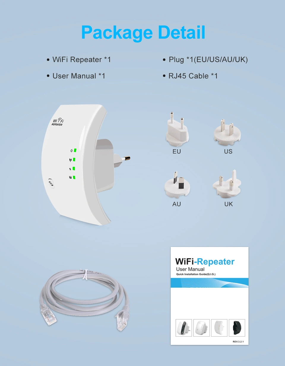 China OEM Kp300W Wireless WiFi Repeater 300Mbps Mobile Signal Booster