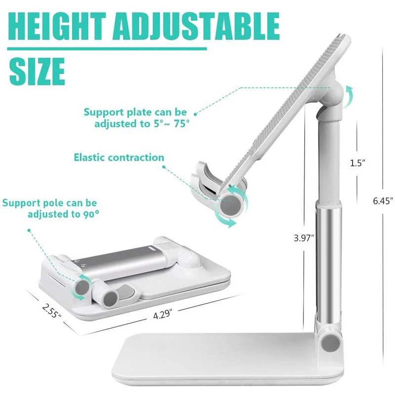 Adjustable Foldable Phone Mount Stand for Smartphones and Tablets