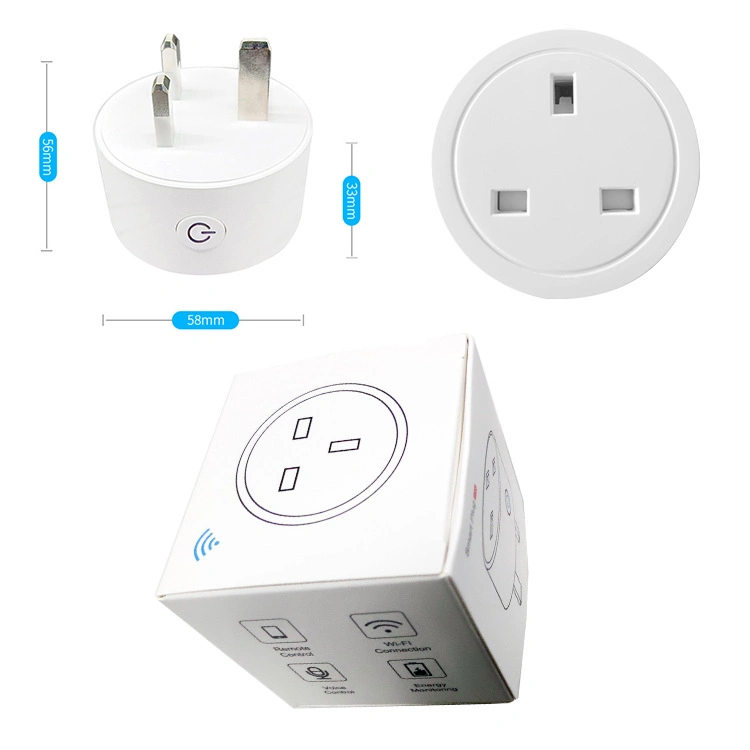 Alexa Google WiFi Smart Plug 16A Multiple Power Socket Power Statistics WiFi Remote Control AC 100~240V IEC Standard White