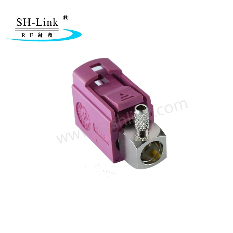 Fakra Right Angle Automotive Connector Type H Violet Female Car Connector for Rg174/316 Cable