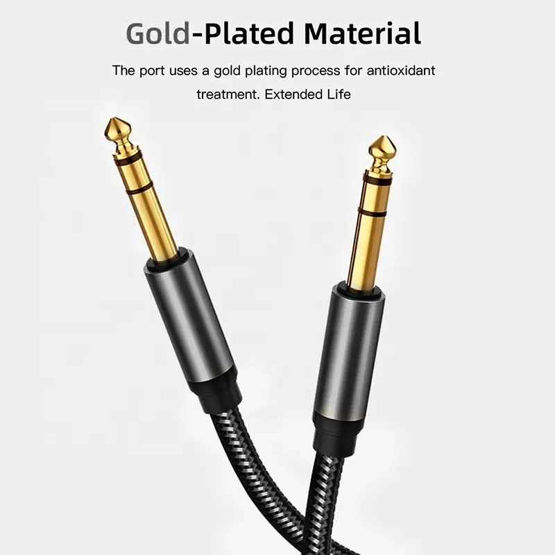 Cable 6.35mm (1/4) Trs Stereo Audio Cable for Electric Guitar