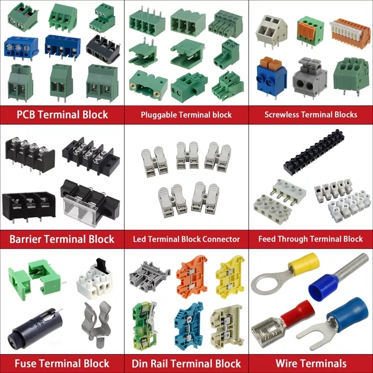 Fixed Type 15A 25A 45A 60A 100A Tb Series 600V Panel Mounted Fence Terminal Blocks Wire Connectors