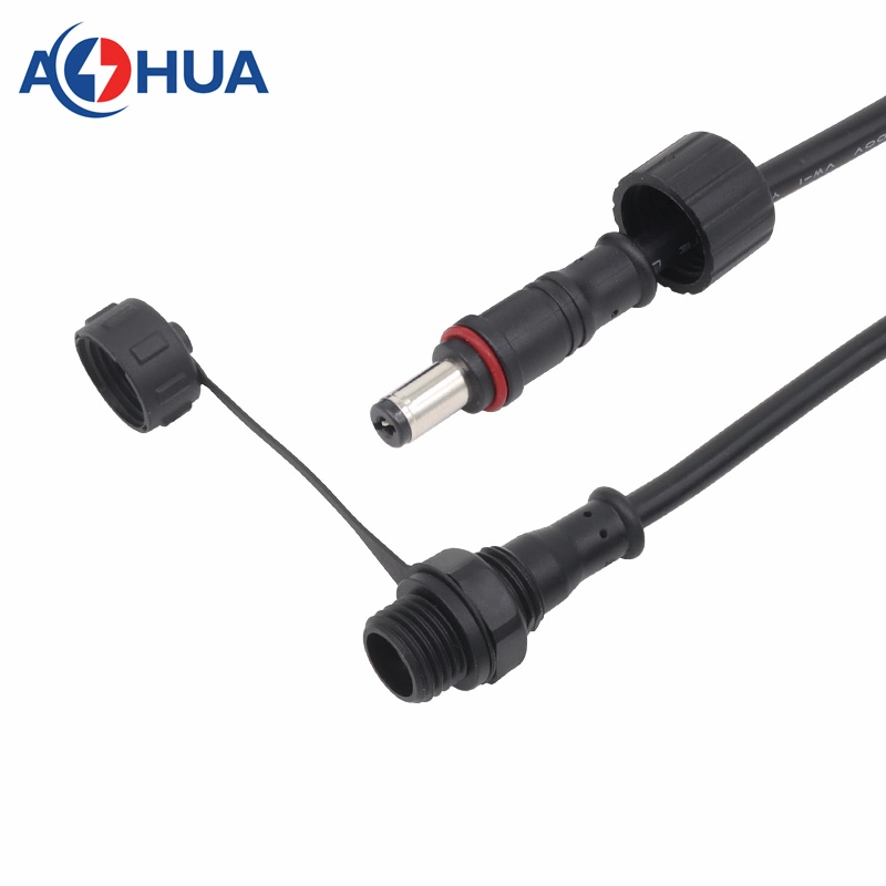 IP65 Weak Current Power Signal DC Plug with 22AWG Cable 5.5 2.5mm Type M12 Waterproof a Code Male and Female Socket Female Panel Mount for LED Panel Display