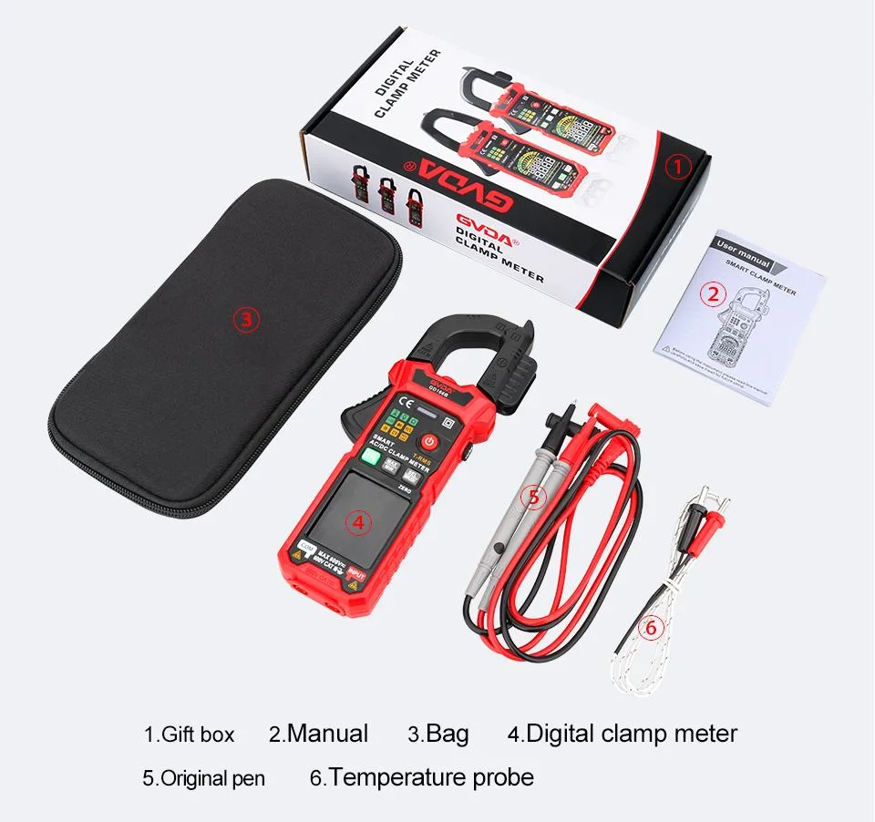 Digital Inrush Clamp Meter 600V 600A True RMS Multimeter AC/DC Current AMP Meter Measures Current Voltage Temperature Capacitance Tester