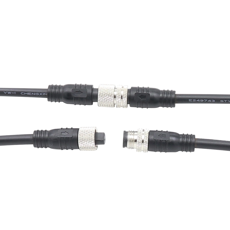 M8-02 Series 4 Pin Mold Cable to Automotive Connector Male Female Metal Circular Solder Type Connector