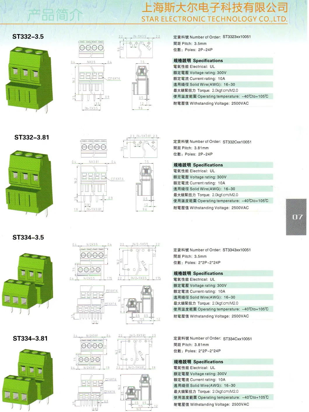 5.08mm Pitch 6 Pin Screw Terminal Block Connector Pluggable Type Green