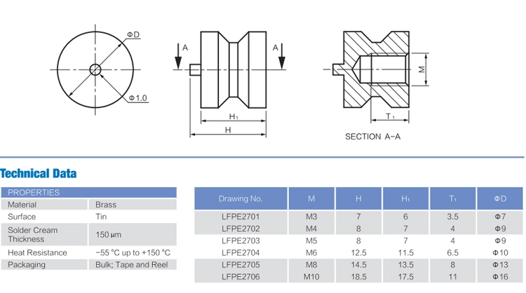 M3 M4 M5 M6 Stainless Steel SMT Spacer Standoff PCB Connector for Industry and Automotive Part