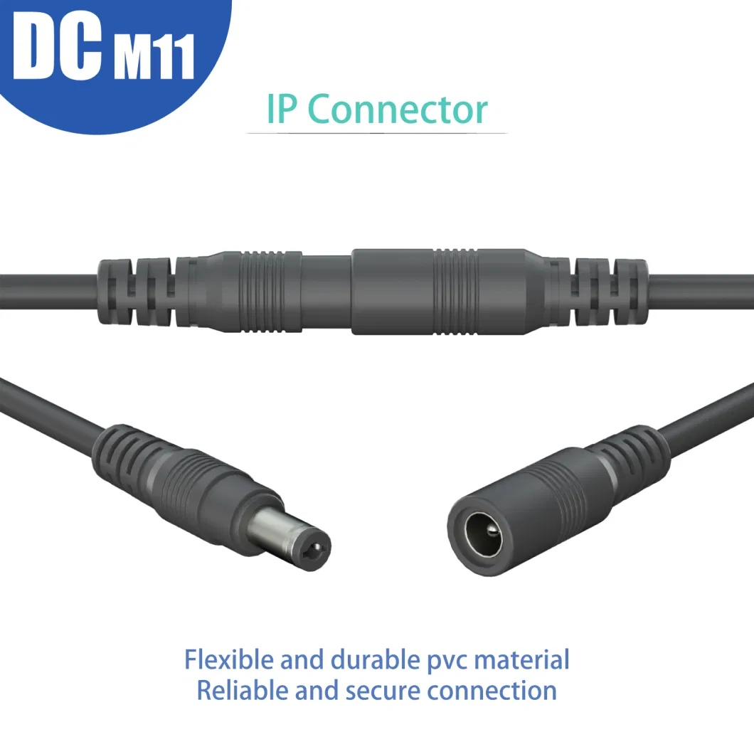 Cable Connector Aohua Supplier Sales 1in to 2out Y Type DC Connector M11 2 Pin 5.5*2.1/5.5*2.5 mm Lithium Battery DC Plug