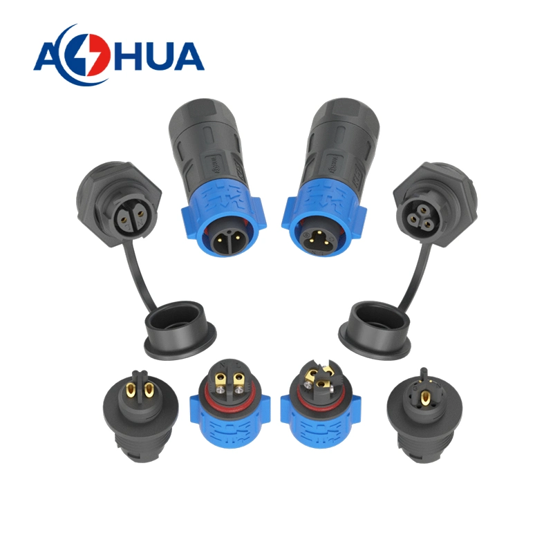 K15 3 Pin Self Locking Type Plastic Male Female Panel Plug and Sockets Connector