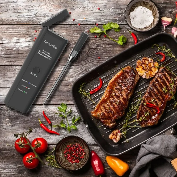 High Quality Long Using Stable Connection Wireless Smart Meat Thermometer with Charging Dork