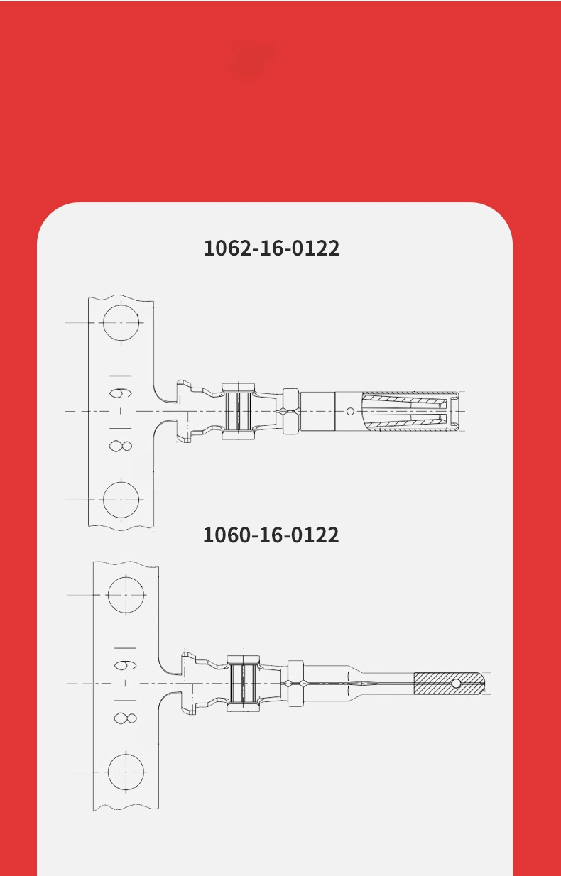 1062-16-0122 Automobile Connector Terminal Dt Series Female Terminal 1060-16-0122 Decchi Connector-with Cable Wiring Harness