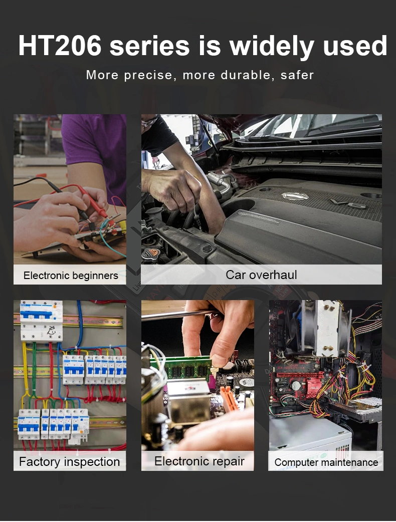 Ht206 AC DC Digital Clamp Meter Multimeter Capacitance Ncv Ohm Hz Tester