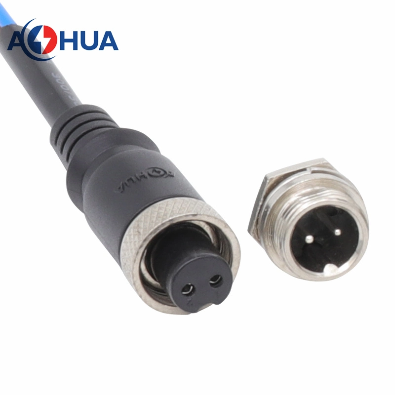 M12 3 Pin Aviation Cable High Speed Rail Cars Waterproof Male to Female Plug Socket