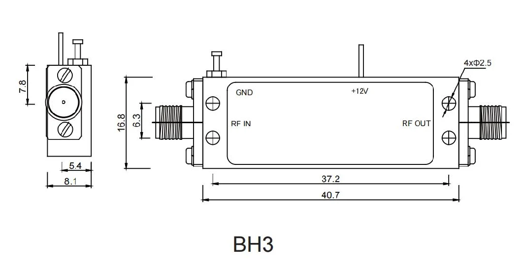 0.5GHz~0.7GHz Low Noise Narrow Band RF/Microwave Power Amplifier SMA-F Connector for EMC Test