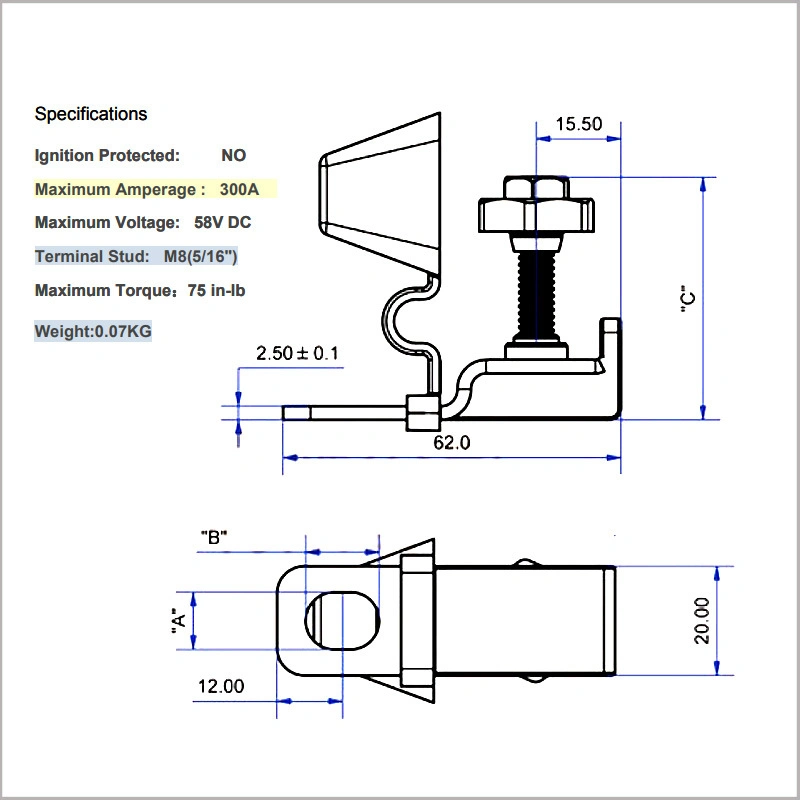 Single Stud Compact Mount Mrbf Terminal Fuse Block for Marine Rated Battery Fuse Factory Wholesale Custom Logo