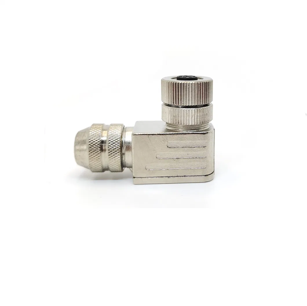 Svlec M12 Female 8 Pin Metal Shielded Right Angle Connector with Screw Terminals Automotive Connectors