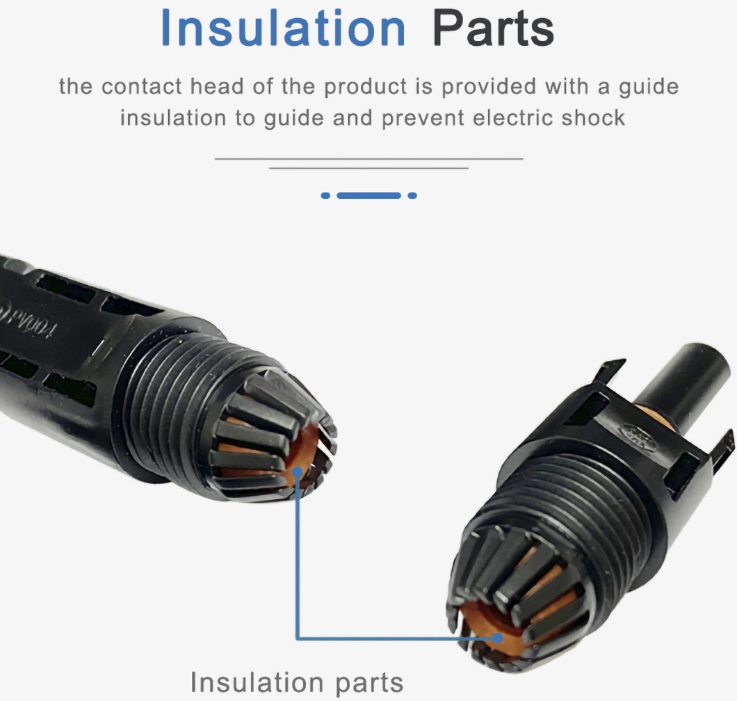 Waterproof IP67 PV004-3t1 Automatic Lock Secure Docking DC 1000V 30A PV Solar Connectors for Photovoltaic Systems