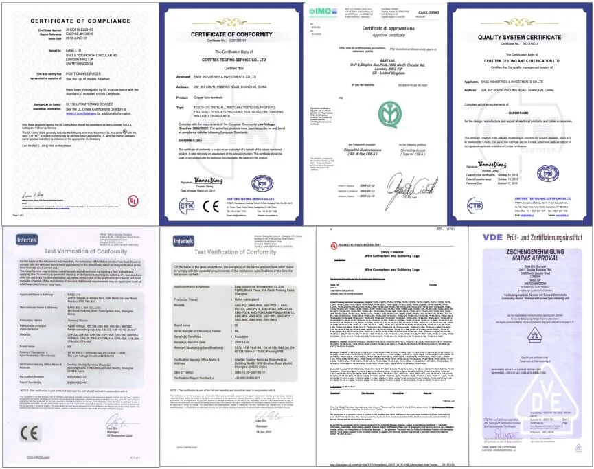 German Standard Electrical Copper Tube Terminals with UL CE