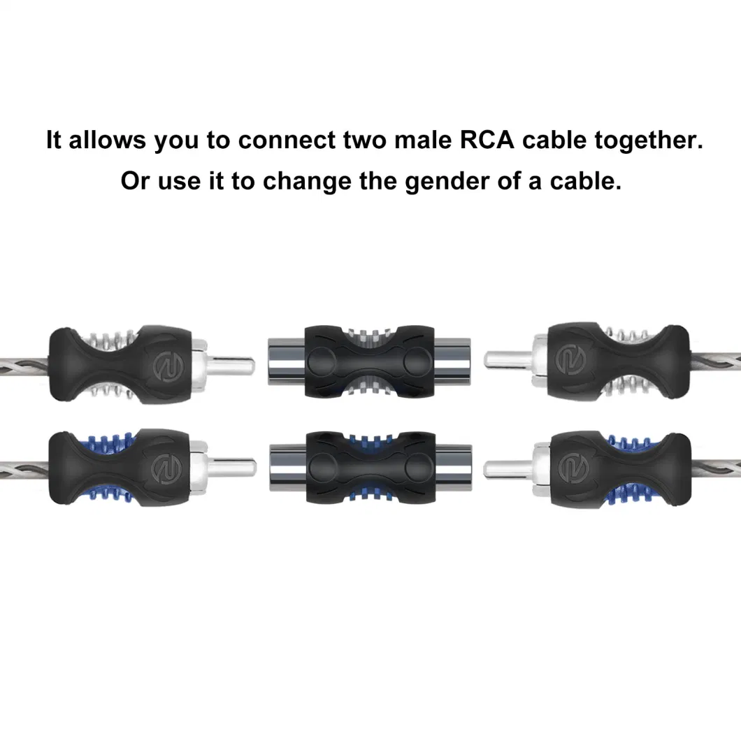 Edge Rcc-F8 8-Pack RCA Female to RCA Female Coupler, Dual Injection Molded RCA Adapter Cable Extension Connector for Amplifier, Subwoofer, Mixer, Speaker