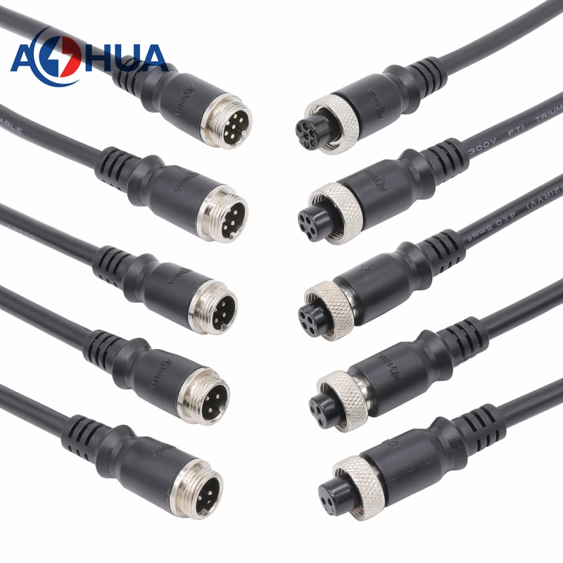 Universal Gx12 Aviation Connector 2pin Electrical Male Female Plug with 0.5mm Sqm 20AWG PVC Cable Pre-Wire Male Female Extension Cord for Car Vdr Monitoring