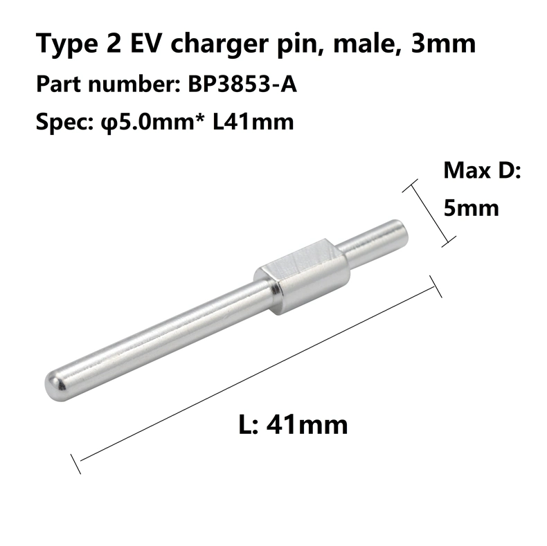 Custom Type 1 Type 2 EV Charging Cable Pin Terminal Electric Car Charger Plug
