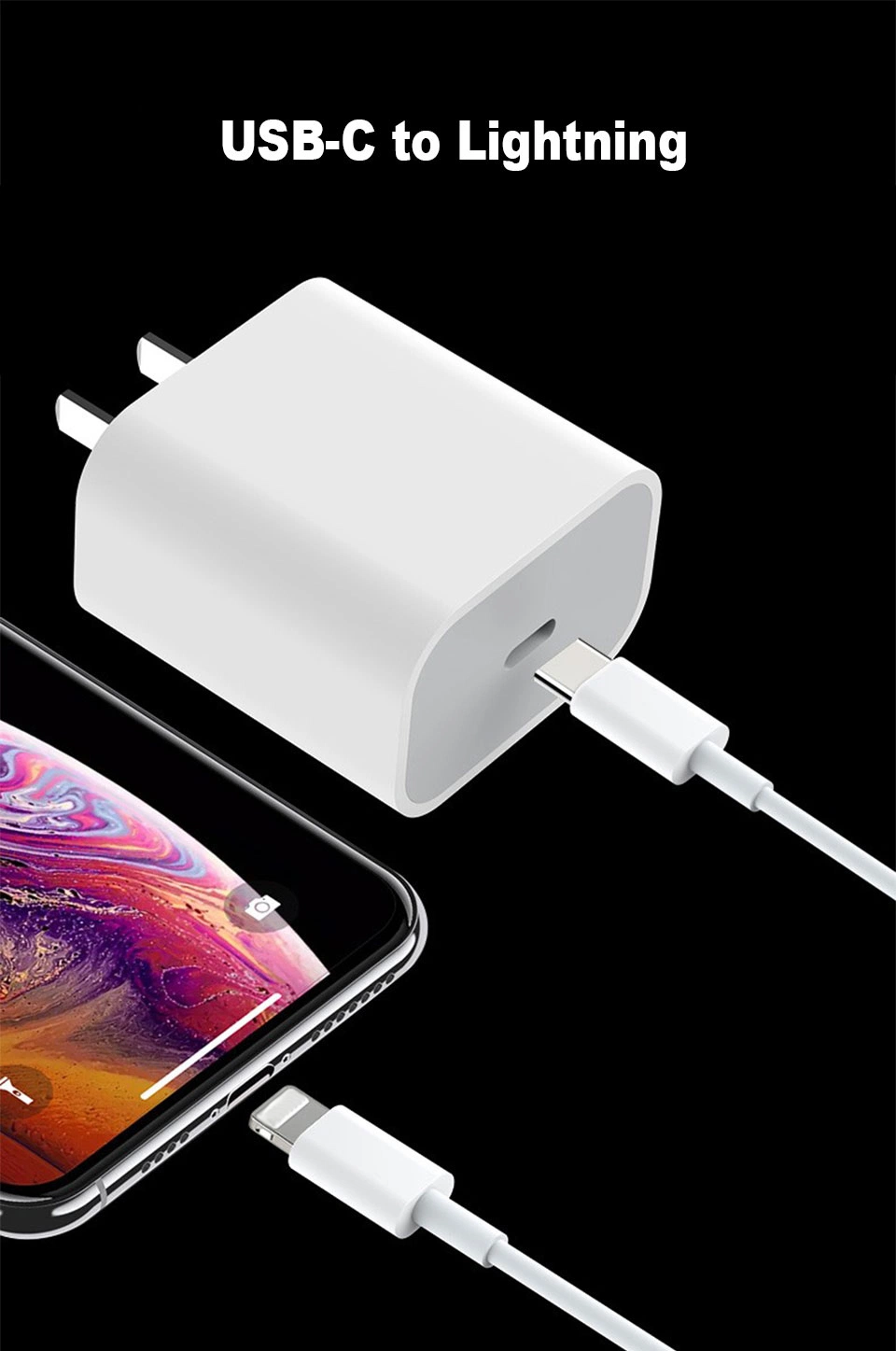 20W Us UK EU Au Plug Pd Fast Charging USB-C Type-C Charger Adapter for Apple iPhone 12 Mini 12 PRO Max 11 Xs Max Adapter for iPhone
