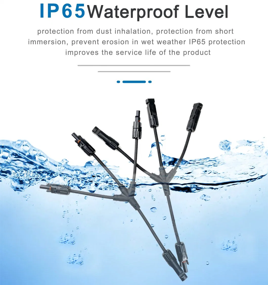 Waterproof IP67 PV004-3t1 Automatic Lock Secure Docking DC 1000V 30A PV Solar Connectors for Photovoltaic Systems