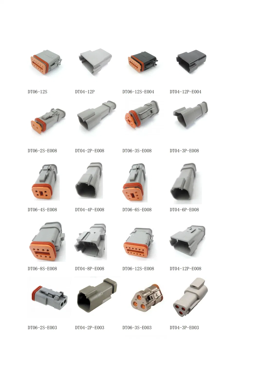 Deutsch 1 Pin Way Female Male Housing Adapter PA66 Waterproof Automotive Wire Connector Plug Dthd06-1-8s Dthd04-1-8p Dthd04-1-12p Dthd04-1-4p