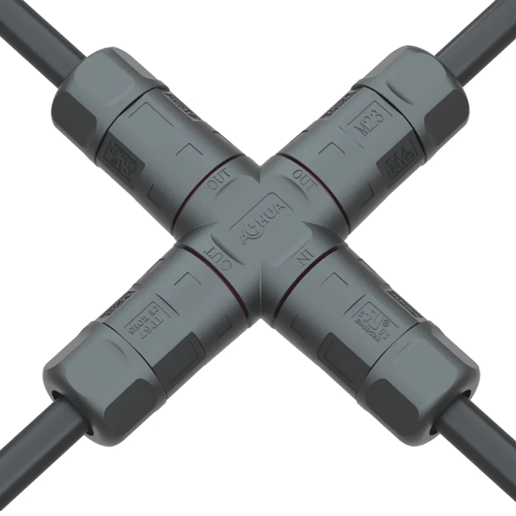 Automotive Screw Fixing X Type Splitter Power Waterproof Cable Connector