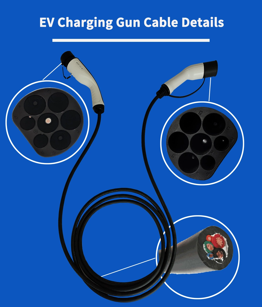 Electric Vehicle Charging Cable Car SAE J1772 Type1 Plug EV Charger Connector